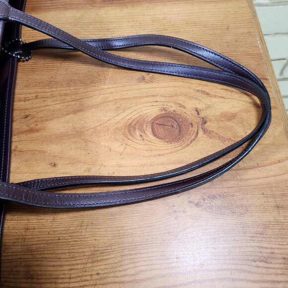 Euc Coach Reversible Burgandy & Tiger Print Tote Bag Purse - Picture 16 of 16